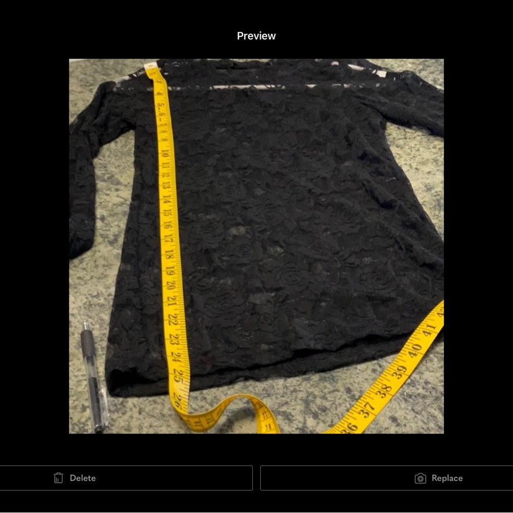 Black Sheer Lace Long-Sleeve Top - Picture 4 of 5